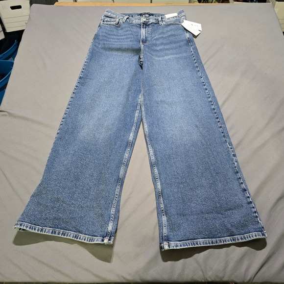 Calvin Klein Jeans Denim - Calvin Klein Jeans Wide Leg Women 30 Blue Medium Wash High Rise Stretch Denim